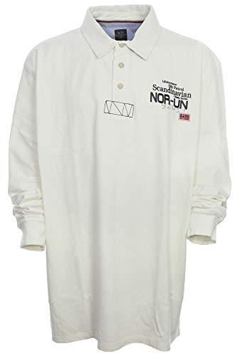 Kitaro Polosweat Sweatshirt Polo Sweat Shirt Herren Langarm Plusgröße Übergröße, Herrengrößen:3XL, Farbe:cremeweiß von Kitaro