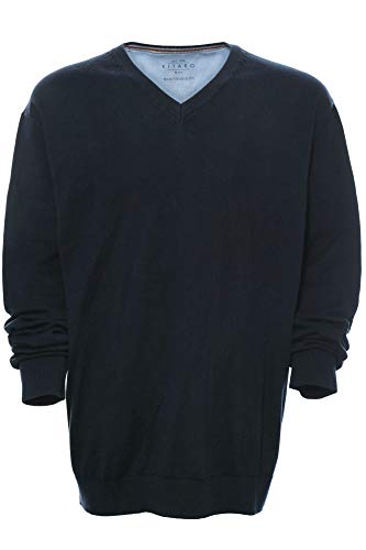Kitaro Pullover Feinstrick Herren Langarm Baumwolle V Ausschnitt Extra Lang Tall, Farbe:Marine (Navy), Herrengrößen:XLT von Kitaro
