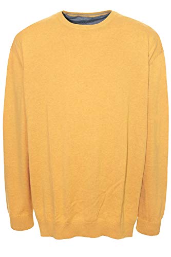 Kitaro Pullover Feinstrick Pulli Knit Basic Herren Langarm Baumwolle Rundhals, Herrengrößen:XXL, Farbe:gelb von Kitaro