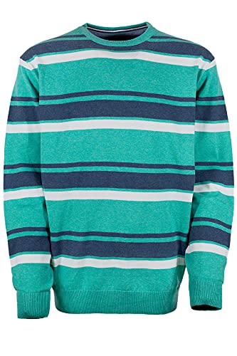 Kitaro Pullover Pulli Feinstrick Knit Herren Rundhals Baumwolle, Farbe:grün, Herrengrößen:4XL von Kitaro