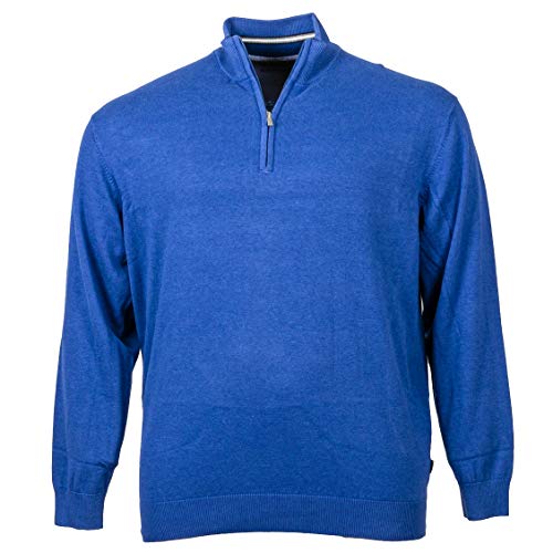 Kitaro Pullover Pulli Feinstrick Troyer Basic Herren Langarm, Farbe:blau, Herrengrößen:4XL von Kitaro