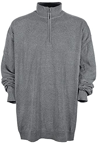 Kitaro Pullover Pulli Feinstrick Troyer Basic Herren Langarm, Farbe:grau, Herrengrößen:4XL von Kitaro