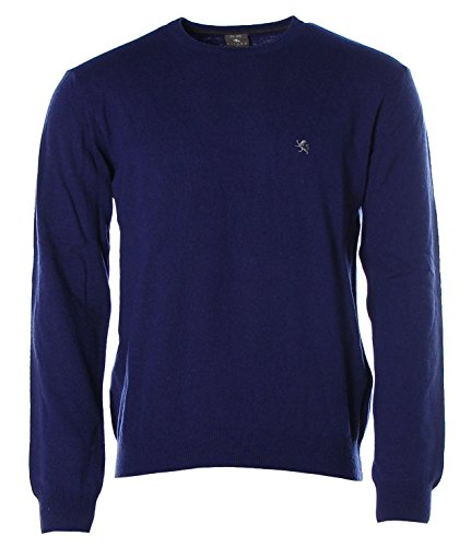 Kitaro Pullover Strick Rundhals Wolle Malibu Blue Melange M von Kitaro