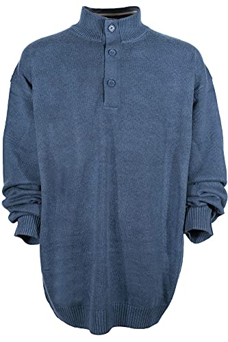 Kitaro Pullover Strickpullover Troyer Basic Herren Baumwolle, Farbe:blau, Herrengrößen:5XL von Kitaro