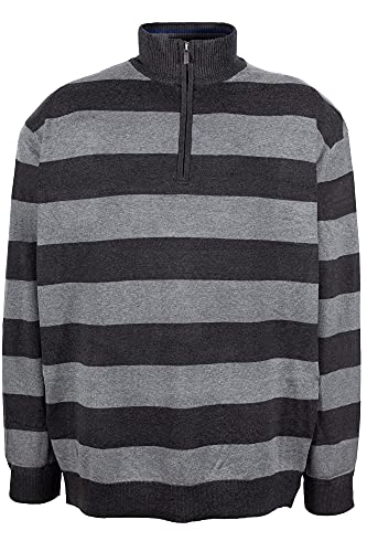 Kitaro Pullover Troyer Strick Pulli Herren Feinstrick Baumwolle, Farbe:anthrazit, Herrengrößen:6XL von Kitaro