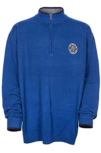 Kitaro Pullover Troyer Strick Pulli Herren Langarm Baumwolle, Farbe:blau, Herrengrößen:4XL von Kitaro