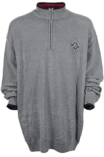 Kitaro Pullover Troyer Strick Pulli Herren Langarm Baumwolle, Farbe:grau, Herrengrößen:6XL von Kitaro