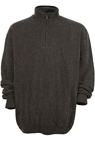 Kitaro Pullover Troyer Strick Pulli Stehkragen Wolle Knit Zip Herren, Farbe:braun, Herrengrößen:4XL von Kitaro