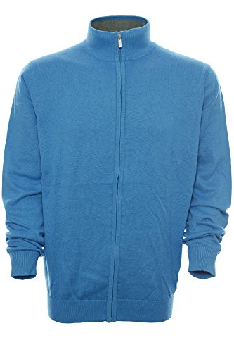 Kitaro Strickjacke Cardigan Knitwear Herren Langarm Baumwolle, Farbe:hellblau;Herrengrößen:XXL von Kitaro