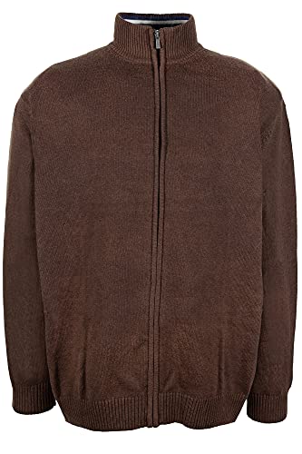 Kitaro Strickjacke Cardigan Pullover Basic Herren Baumwolle, Farbe:braun, Herrengrößen:5XL von Kitaro