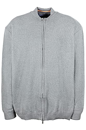 Kitaro Strickjacke Cardigan Pullover Herren Langarm Baumwolle, Farbe:hellgrau, Herrengrößen:5XL von Kitaro