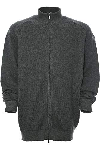 Kitaro Strickjacke Cardigan Strick Jacke Knit Herren Langarm Plusgröße, Herrengrößen:4XL, Farbe:dunkelgrau von Kitaro