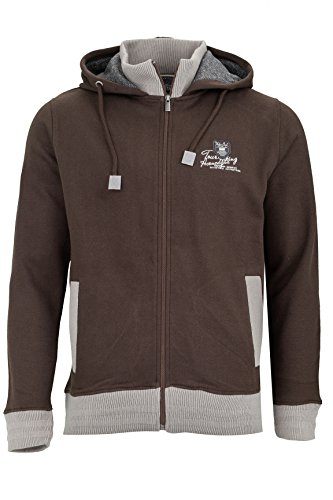 Kitaro Sweatjacke Kapuzenjacke Hoody Sweat Jacke Jacket Shirt Herren, Farbe:Dunkelbraun, Herrengrößen:XXL von Kitaro