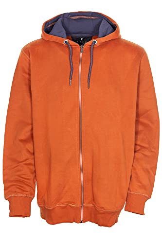 Kitaro Sweatjacke Kapuzenjacke Hoody Sweatshirt Herren Basic Extra Lang Tall, Farbe:rotbraun, Herrengrößen:LT von Kitaro