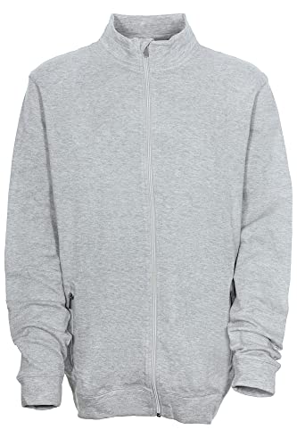 Kitaro Sweatjacke Sweatshirt Herren Stehkragen Baumwolle, Farbe:grau, Herrengrößen:5XL von Kitaro