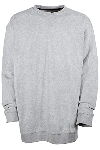 Kitaro Sweatshirt Herren Baumwolle Rundhals Basic, Farbe:hellgrau, Herrengrößen:5XL von Kitaro