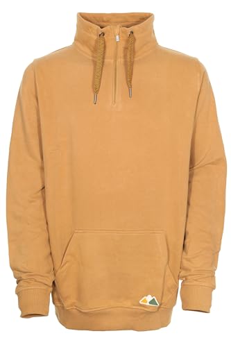 Kitaro Sweatshirt Pulli Stehkragen Sweattroyer Herren Baumwolle Extra Lang Tall, Farbe:Camel, Herrengrößen:2XT von Kitaro