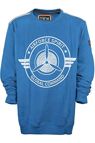 Kitaro Sweatshirt Sweat Shirt Herren Langarm Rundhals Baumwolle, Farbe:blau, Herrengrößen:4XL von Kitaro