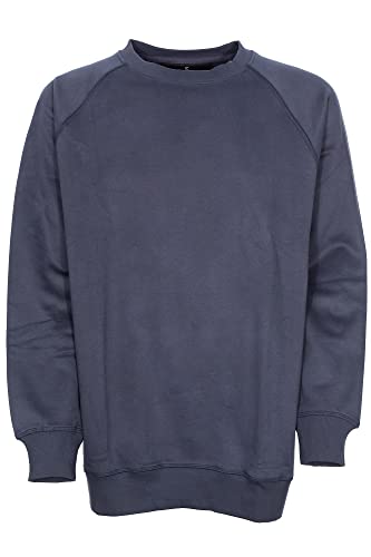 Kitaro Sweatshirt Sweat Shirt Herren Rundhals Baumwolle Basic, Farbe:dunkelblau, Herrengrößen:5XL von Kitaro
