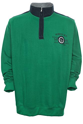 Kitaro Sweatshirt Sweattroyer Shirt Herren Plusgröße Langarm Stehkragen Zip, Herrengrößen:3XL, Farbe:grün von Kitaro