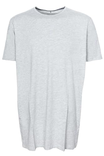 Kitaro T Shirt Herren Kurzarm Basic Extra Lang Tall, Farbe:Grau-Rundhals, Herrengrößen:4XT von Kitaro