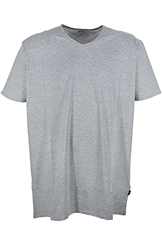 Kitaro T Shirt Herren Kurzarm Basic Extra Lang Tall, Farbe:Grau-V-Ausschnitt, Herrengrößen:3XT von Kitaro