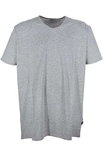 Kitaro T Shirt Herren Kurzarm Basic Extra Lang Tall, Farbe:Grau-V-Ausschnitt, Herrengrößen:XLT von Kitaro