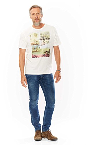 Kitaro T Shirt Herren Kurzarm Plusgröße Übergröße, Herrengrößen:XXL, Farbe:Offwhite von Kitaro