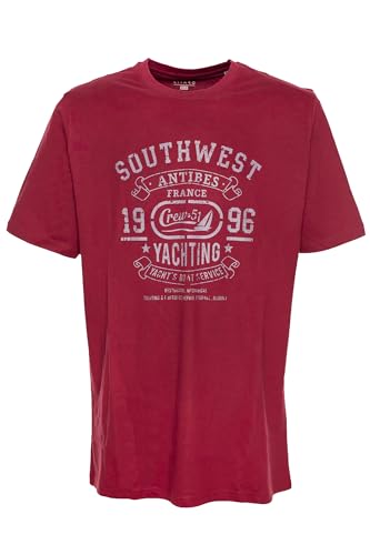 Kitaro T Shirt Herren Kurzarm Rundhalsausschnitt Baumwolle Extra Lang Tall, Farbe:Bordeaux, Herrengrößen:XXT von Kitaro