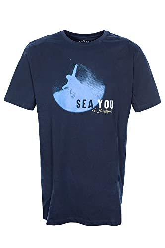 Kitaro T Shirt Herren Kurzarm Rundhalsausschnitt Baumwolle Extra Lang Tall, Farbe:Marine (Navy), Herrengrößen:6XT von Kitaro