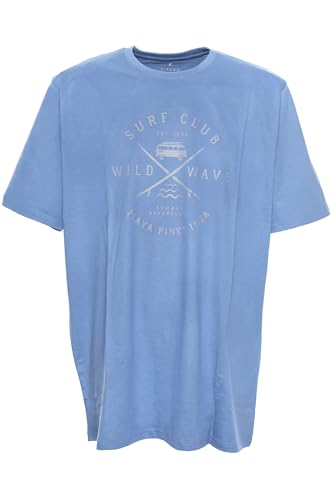 Kitaro T Shirt Herren Kurzarm Rundhalsausschnitt Baumwolle Extra Lang Tall, Farbe:blau, Herrengrößen:3XT von Kitaro