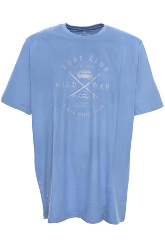 Kitaro T Shirt Herren Kurzarm Rundhalsausschnitt Baumwolle Extra Lang Tall, Farbe:blau, Herrengrößen:4XT von Kitaro