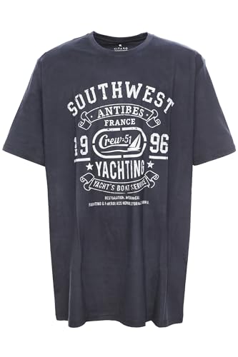 Kitaro T Shirt Herren Kurzarm Rundhalsausschnitt Baumwolle Extra Lang Tall, Farbe:dunkelgrau, Herrengrößen:5XT von Kitaro