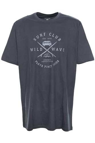 Kitaro T Shirt Herren Kurzarm Rundhalsausschnitt Baumwolle Extra Lang Tall, Farbe:dunkelgrau, Herrengrößen:XXT von Kitaro