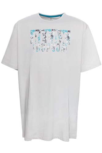 Kitaro T Shirt Herren Kurzarm Rundhalsausschnitt Baumwolle Extra Lang Tall, Farbe:hellgrau, Herrengrößen:3XT von Kitaro