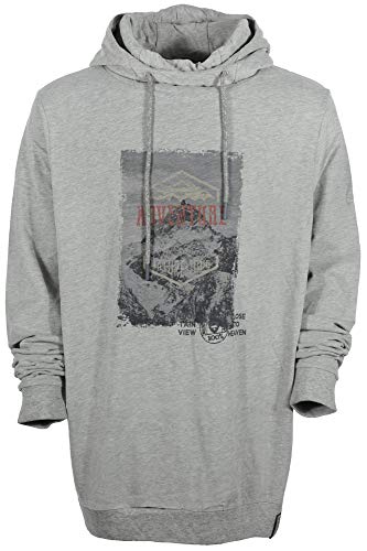 Kitaro T Shirt Hoody Longsleeve Herren Langarm Baumwolle Kapuze, Farbe:grau, Herrengrößen:6XL von Kitaro