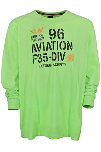 Kitaro T Shirt Longsleeve Herren Langarm Rundhals Baumwolle Extra Lang Tall, Farbe:hellgrün, Herrengrößen:MT von Kitaro
