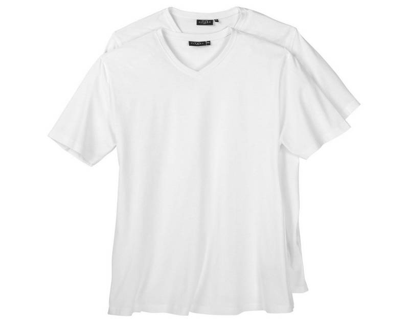 Kitaro V-Shirt Doppelpack V-Neck T-Shirts Kitaro Übergröße weiß von Kitaro