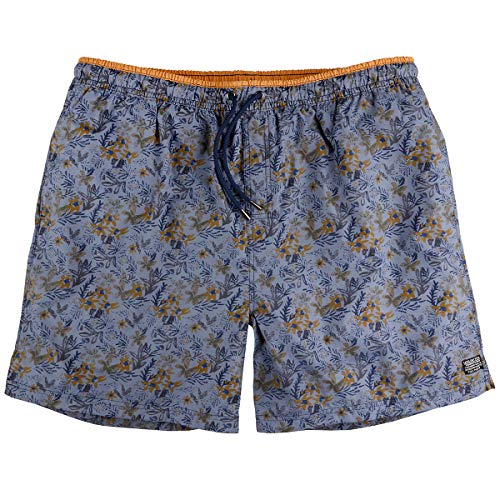 Kitaro XXL Badeshorts blaugrau-Ocker Muster floral, Größe:7XL von Kitaro