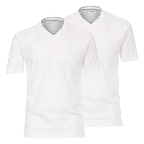 V-Ausschnitt T-Shirt Doppelpack weiß Casamoda Übergröße, XL Größe:6XL von Kitaro