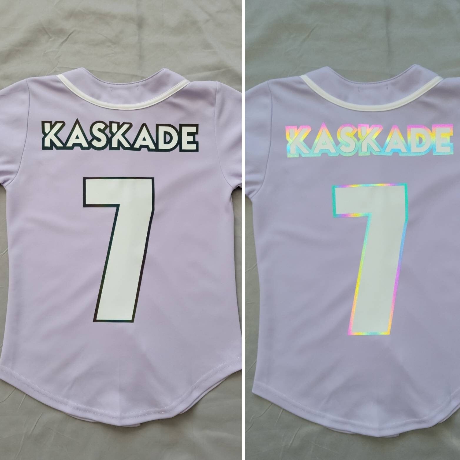 Damen/Tailliertes Edm House Dj Custom Rainbow Reflektierender Button Up Baseball Jersey Für Musik Festival Rave Party Group Event Damen/Tailliertes Edm House Dj Custom Rainbow Reflektierender Button Up Baseball Jersey Für Musik Festival Rave Party Group Event von KitasKandi