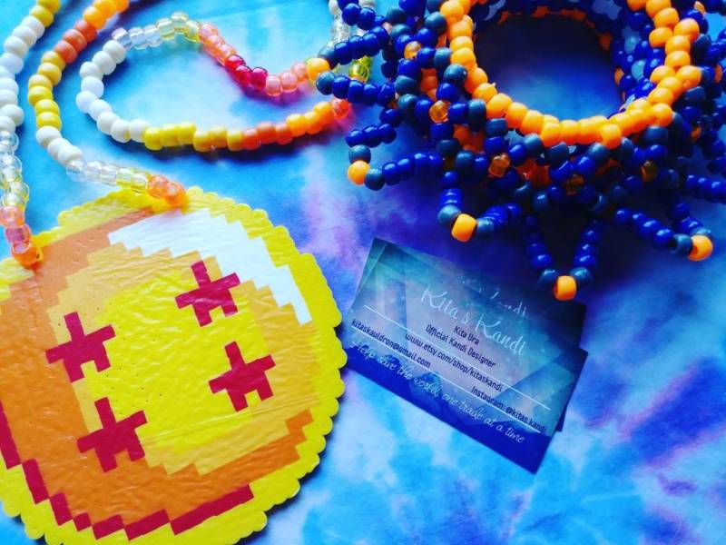 Vier-sterne-Dragonball-Perler-Halskette Edm-Musikfestival Und Rave-Party Personalisieren Sie Den Namen Passen Farben An Lichter Hinzufügen von KitasKandi