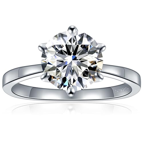 Kitcanis Verlobungsring Damen, 2-3ct Moissanit Diamant Ring, VVS1 D Farbe 928 Sterling Silber mit Geschenkbox GRA Zertifikat, Verlobung Hochzeit Ring für Frauen von Kitcanis