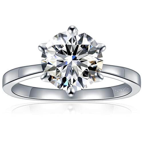 Kitcanis Verlobungsring Damen, 2-3ct Moissanit Diamant Ring, VVS1 D Farbe 929 Sterling Silber mit Geschenkbox GRA Zertifikat, Verlobung Hochzeit Ring für Frauen von Kitcanis