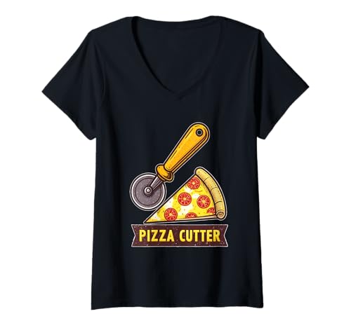 Damen Lustiger und witziger Pizzaschneider T-Shirt mit V-Ausschnitt Damen Lustiger und witziger Pizzaschneider T-Shirt mit V-Ausschnitt von Kitchen Designs Co.