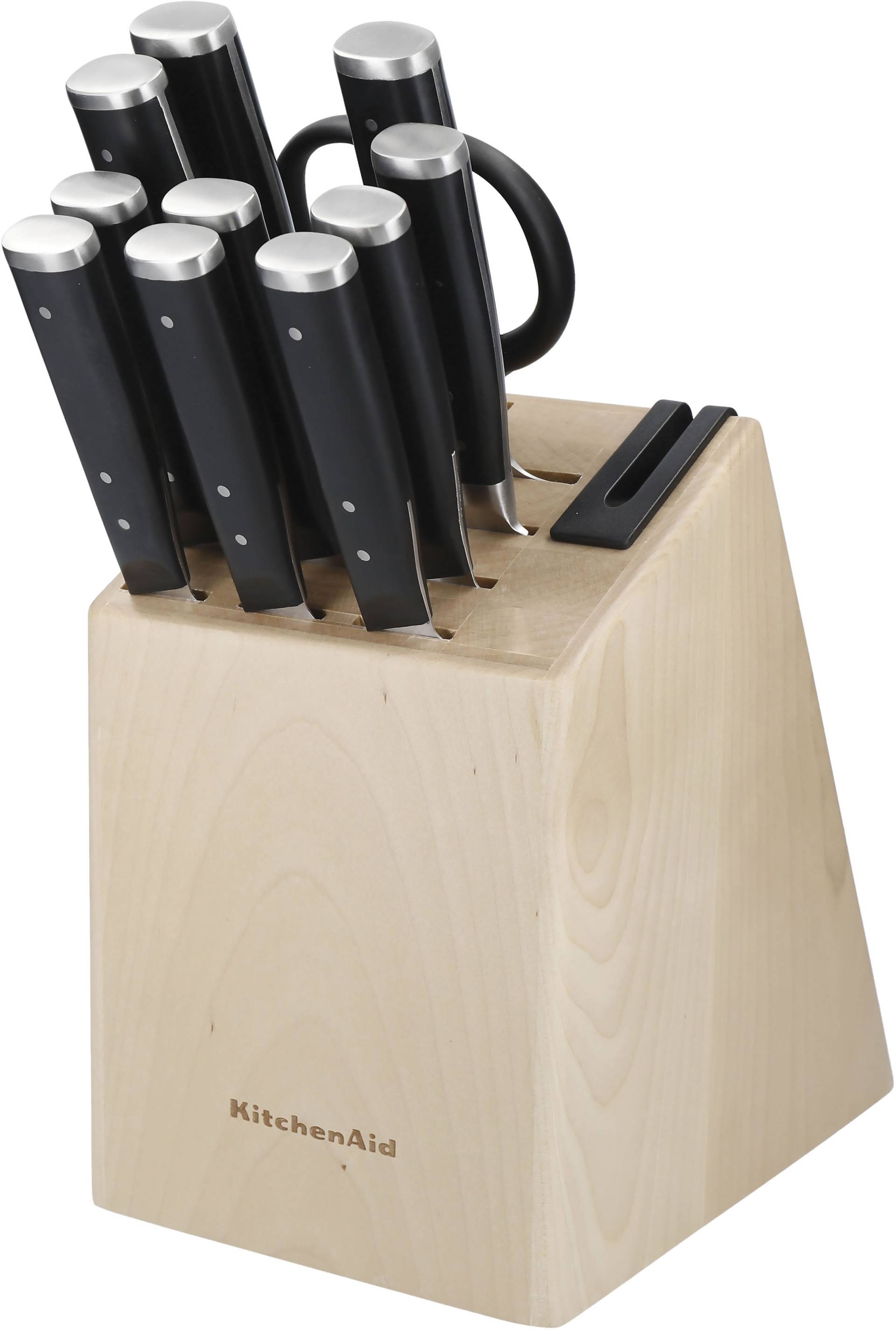 KitchenAid Messerblock "Gourmet" 11 Stk. Messerr japanischer Stahl, Schärfer,Birkenholzblock, inkl. 1 Schere von KitchenAid