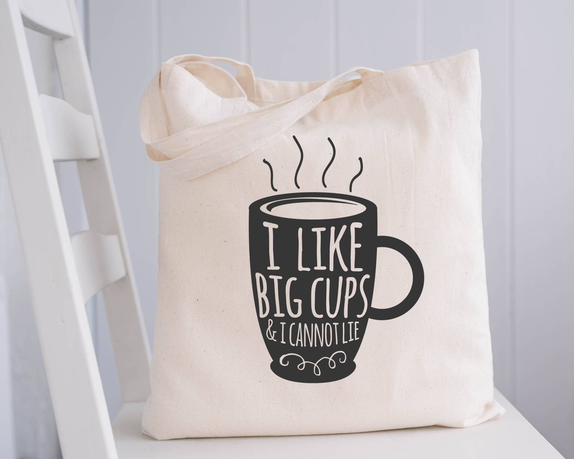 I Like Big Cups & Cannot Lie | Lustige Tasche Wiederverwendbare Markttasche Canvas Tote Bag Für Kaffeeliebhaber I Like Big Cups & Cannot Lie | Lustige Tasche Wiederverwendbare Markttasche Canvas Tote Bag Für Kaffeeliebhaber von KitchenConversation