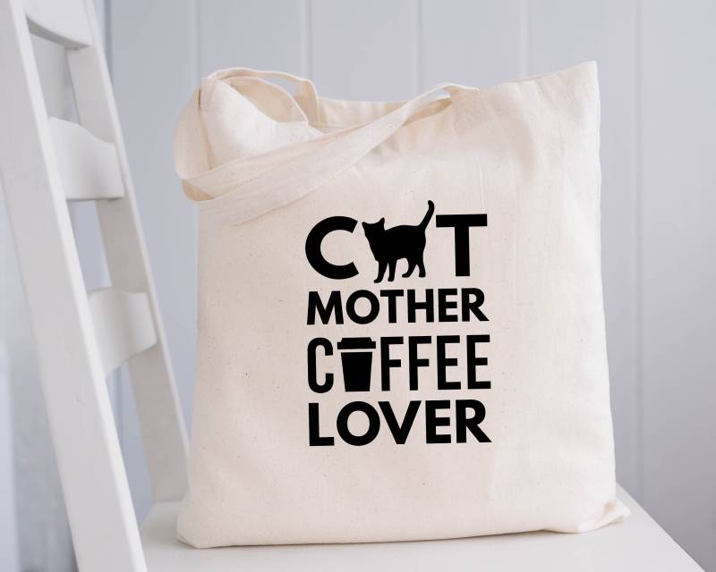 Katzen Mutter Kaffee Liebhaber Tasche | Canvas Markttasche Für Und Katzendame Verrückte Geschenke Weihnachten Muttertag von KitchenConversation