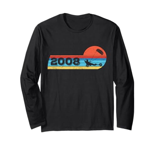 Kite-Strand-Segler Jahrgang 2008 Geburtstag Kite-Buggy Langarmshirt von Kitebuggying Zubehör Geschenke Shirts