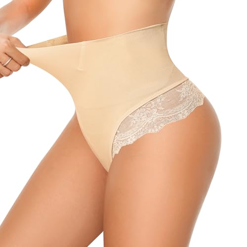 Kitfore Bauchweg Unterhose Damen Miederslips Shapewear Tanga Spitze String Slips Body Miederhose Formende Unterwäsche von Kitfore